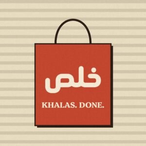 KHALAS. DONE. tote bag with Arabic text خلص